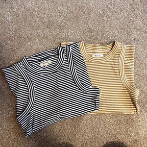 Bundel* Striped Madewell Cutaway Tank Top -XS